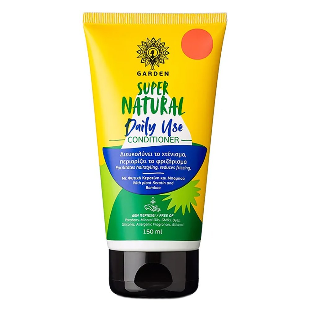 Garden Garden Super Natural Daily Use Conditioner Κρέμα Μαλλιών με Φυτική Κερατίνη και Μπαμπού, Κατάλληλη για Καθημερινή Χρήση 150ml