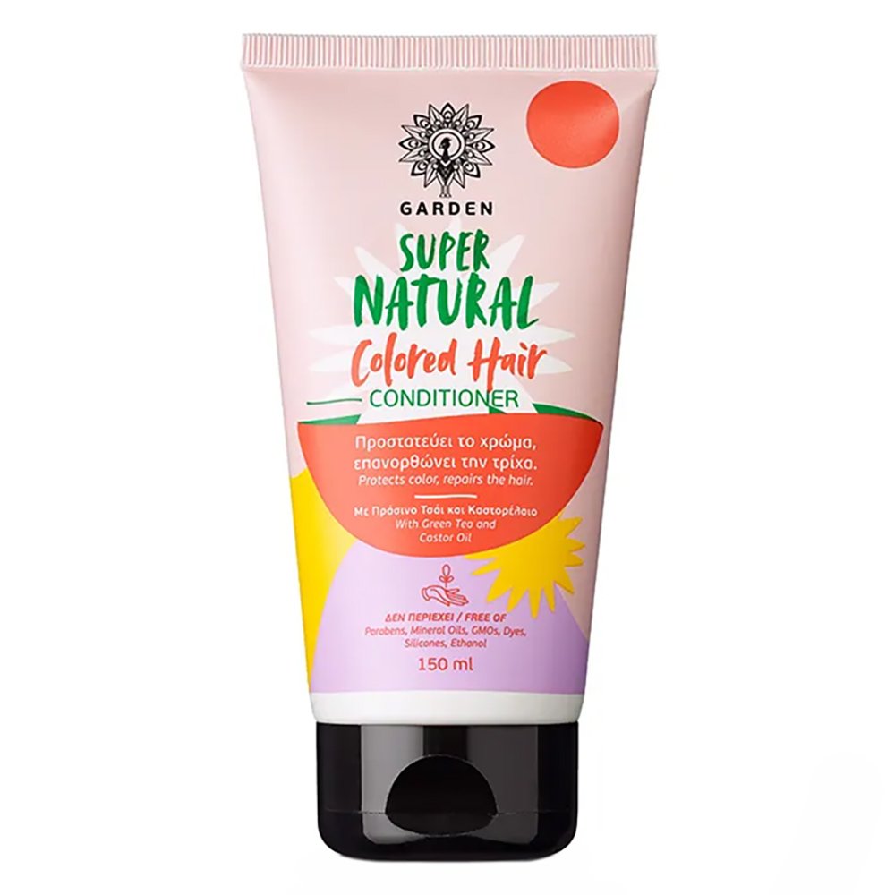 Garden Garden Super Natural Colored Hair Conditioner Επανορθωτική Κρέμα Μαλλιών για Βαμμένα Μαλλιά με Πράσινο Τσάι 150ml