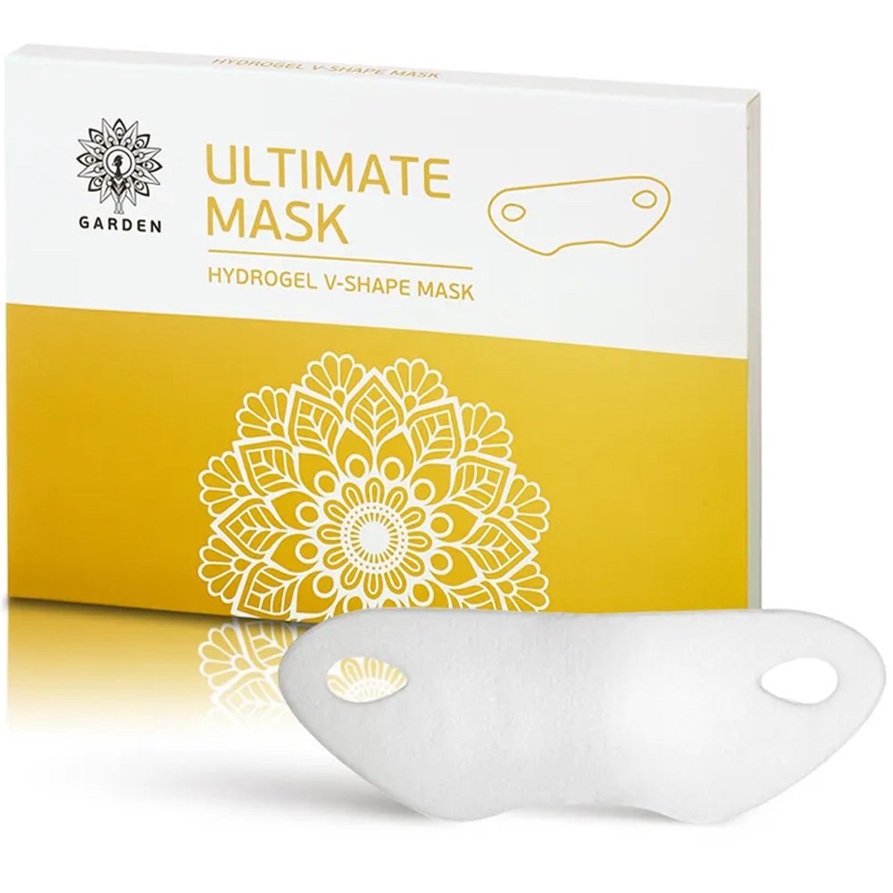 Garden Ultimate Hydrogel V-Shape Mask Ενυδατική & Συσφικτική Μάσκα Υδρογέλης με Χρυσό & Κολλαγόνο για Πηγούνι & Λαιμό 2 Τεμάχια