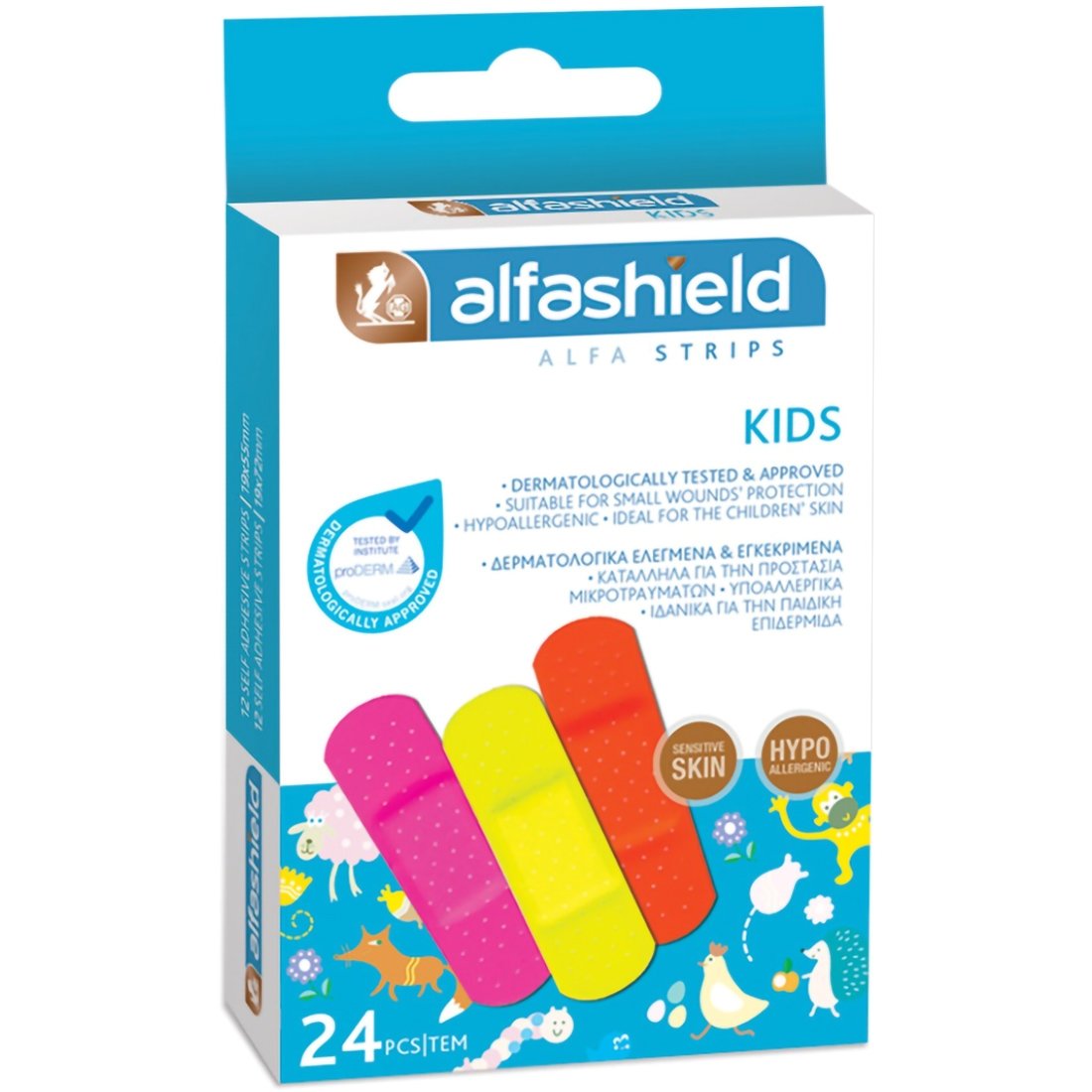 Karabinis Medical AlfaShield Alfa Strips Kids Υποαλλεργικά Επιθέματα Μικροτραυμάτων για Παιδιά 24 Τεμάχια