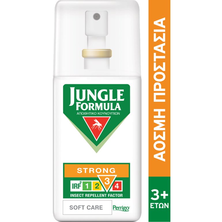 Jungle Formula Jungle Formula Strong Soft Care Αντικουνουπικό Spray Ισχυρής Προστασίας με Καταπραϋντικά Συστατικά για Ενήλικες & Παιδιά Άνω των 3 Ετών με Διάρκεια Έως & 6 Ώρες 75ml