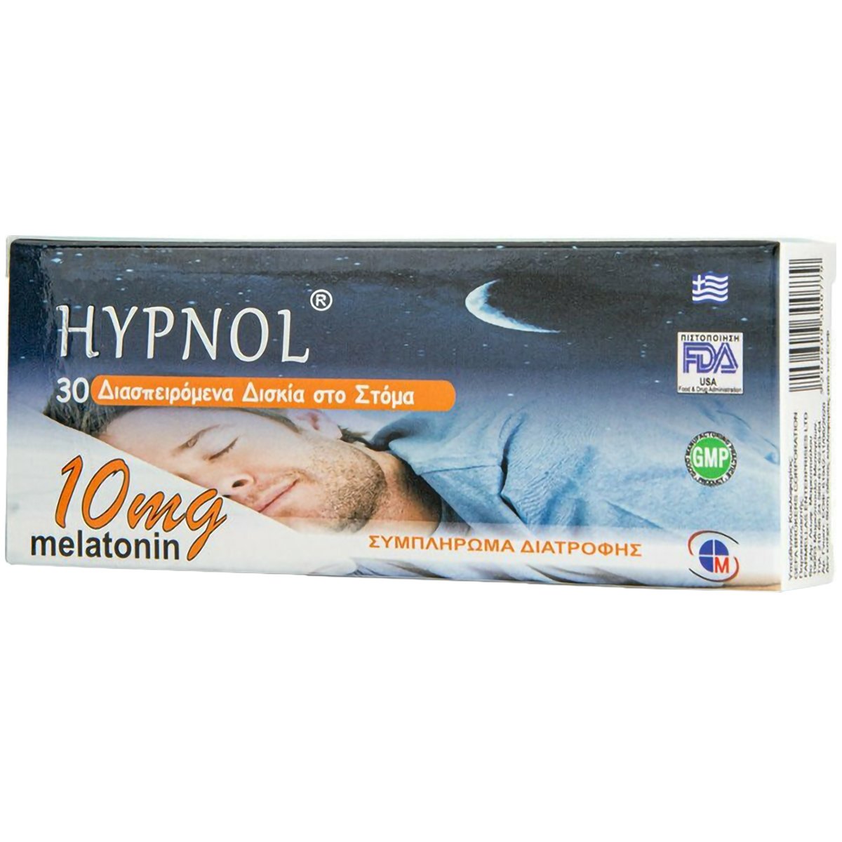 Medichrom Hypnol 10mg Melatonin Συμπλήρωμα Διατροφής με Μελατονίνη για την Αντιμετώπιση της Αϋπνίας 30 Disp.tabs φωτογραφία