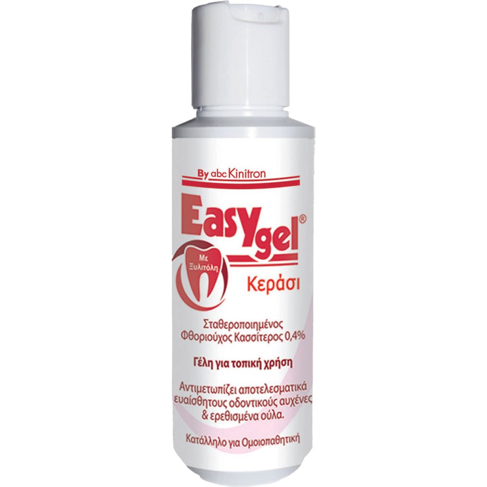 abcKinitron EasyGel Cherry 120gr,Στοματική Γέλη για Ευαίσθητους Οδοντικούς Αυχένες & Ερεθισμένα Ούλα με Γεύση Κεράσι