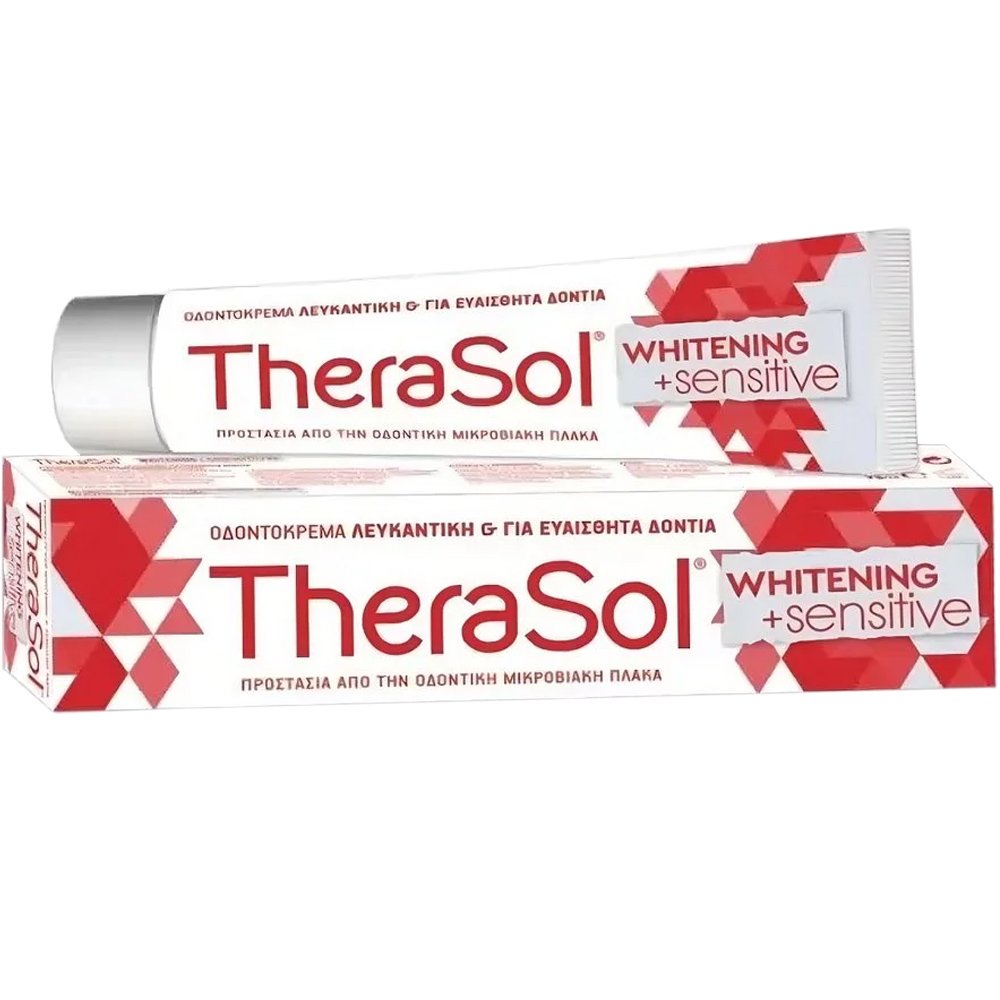 TheraSol TheraSol Whitening & Sensitive Toothpaste Λευκαντική Οδοντόκρεμα για Ευαίσθητα Δόντια & Προστασία από την Οδοντική Μικροβιακή Πλάκα 75ml