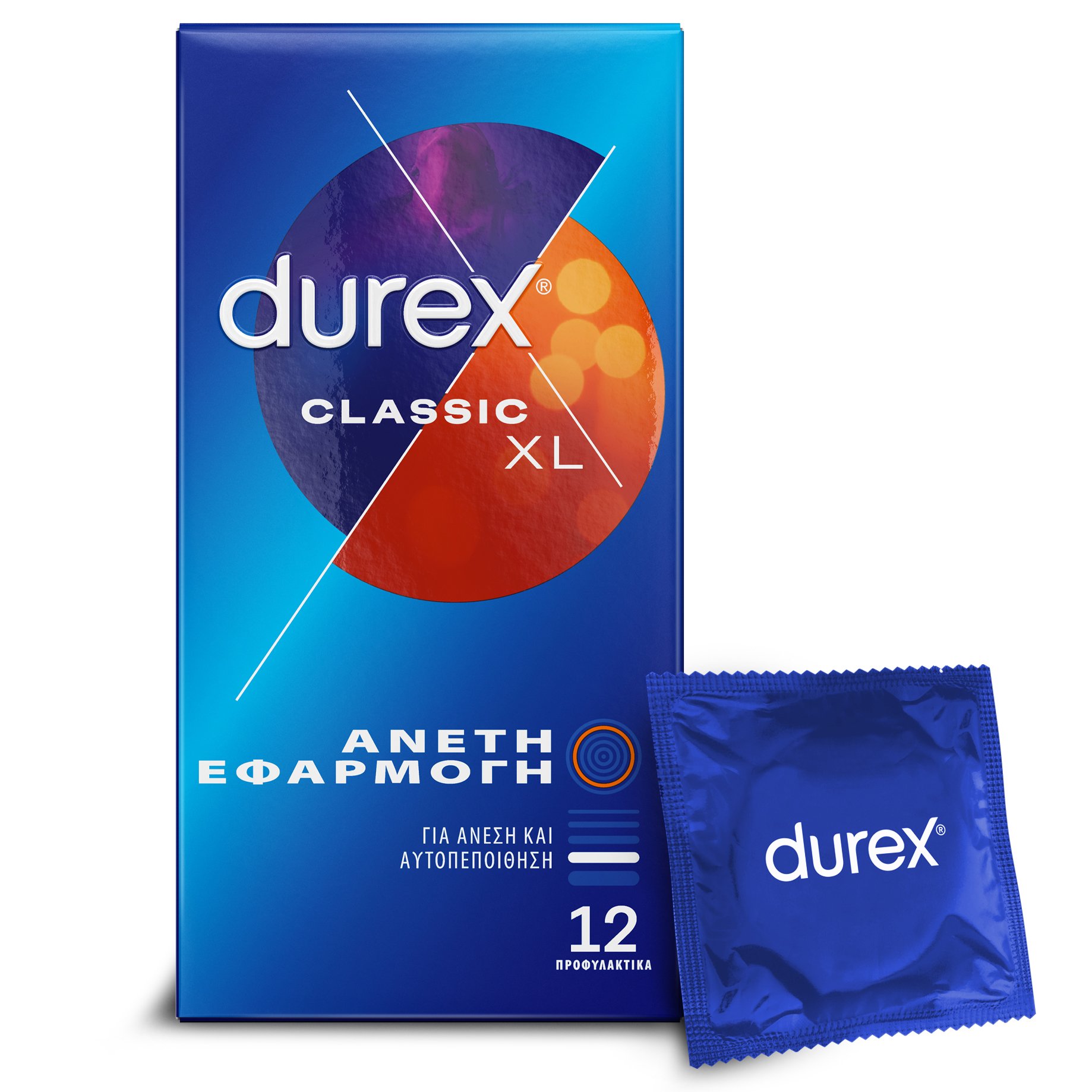 Durex Durex Classic XL Προφυλακτικά από Φυσικό Ελαστικό Latex για Άνετη Εφαρμογή 12 Τεμάχια