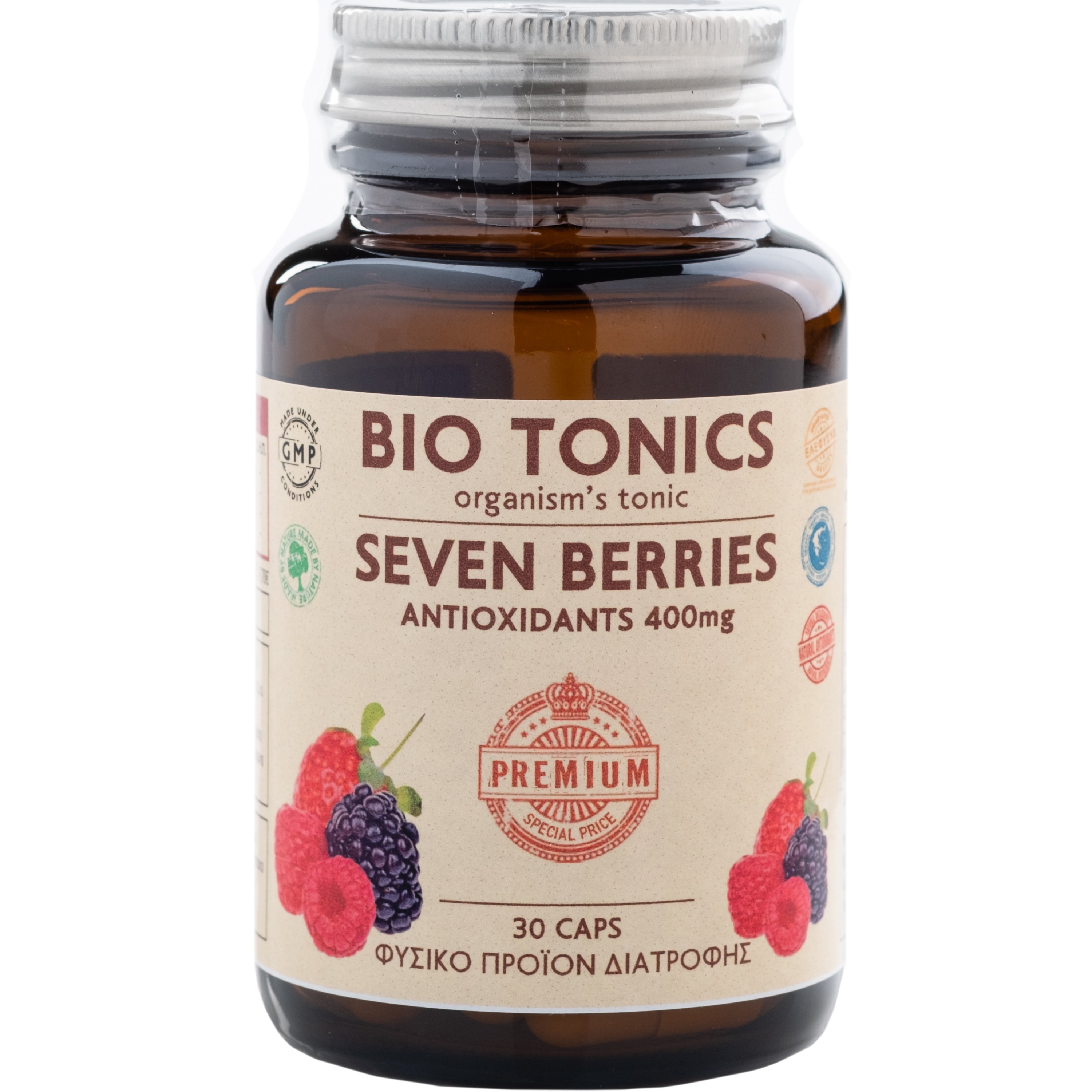 Bio Tonics Bio Tonics Severn Berries Antioxidants 400mg Συμπλήρωμα Διατροφής Εκχυλίσματος 7 Διαφορετικών Μούρων Πλούσιο σε Βιταμίνες, Μέταλλα & Ιχνοστοιχεία για την Καλή Υγεία Μαλλιών, Νυχιών & Δέρματος, Ενίσχυση Ανοσοποιητικού & Καλή Υγεία Ουροποιητικού με Ισχ