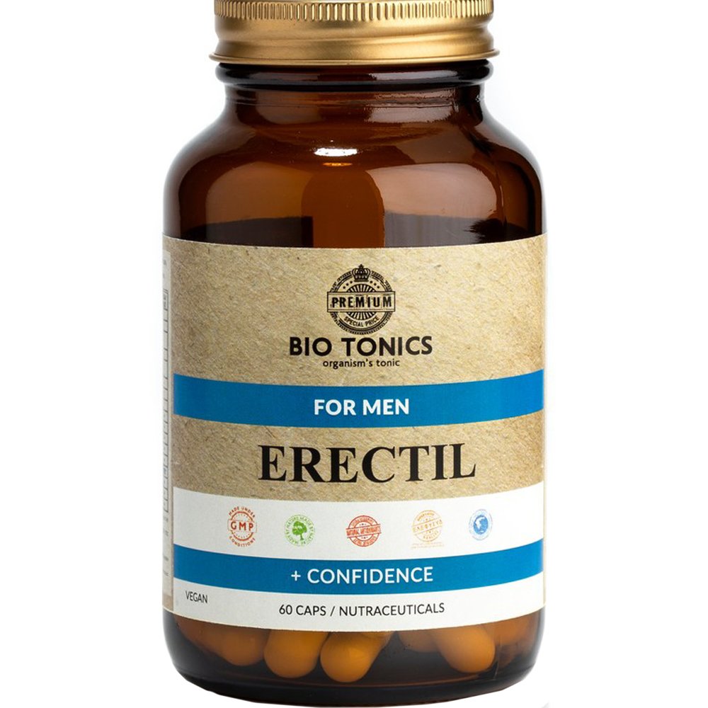 Bio Tonics Bio Tonics Erectil For Men Συμπλήρωμα Διατροφής Εκχυλίσματος Βοτάνων, Αμινοξέων, Ψευδάργυρου & Προβιοτικών για Αύξηση της Ερωτικής Επιθυμίας, Σεξουαλική Αντοχή & Αντιμετώπιση Στυτικής Δυσλειτουργίας 60caps