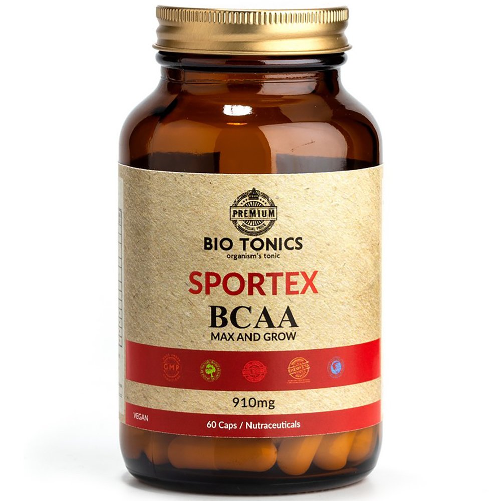 Bio Tonics Bio Tonics Sportex BCAA 910mg Συμπλήρωμα Διατροφής για Αθλητική Αντοχή & Απόδοση 60caps