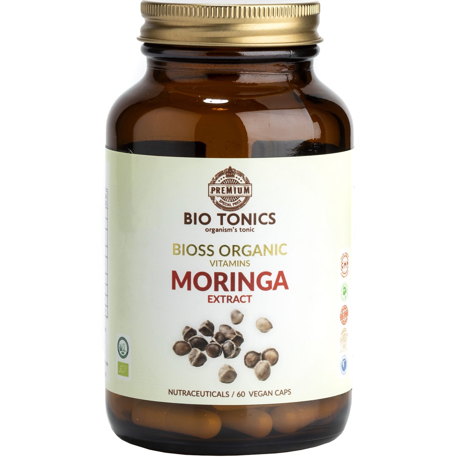 Bio Tonics Bio Tonics Bioss Organic Moringa Extract 300mg Συμπλήρωμα Διατροφής Βιολογικού Εκχυλίσματος του Βοτάνου Moringa Πλούσιο σε Βιταμίνες & Αμινοξέα με Ισχυρές Αντιοξειδωτικές & Αντιφλεγμονώδεις Ιδιότητες 60caps