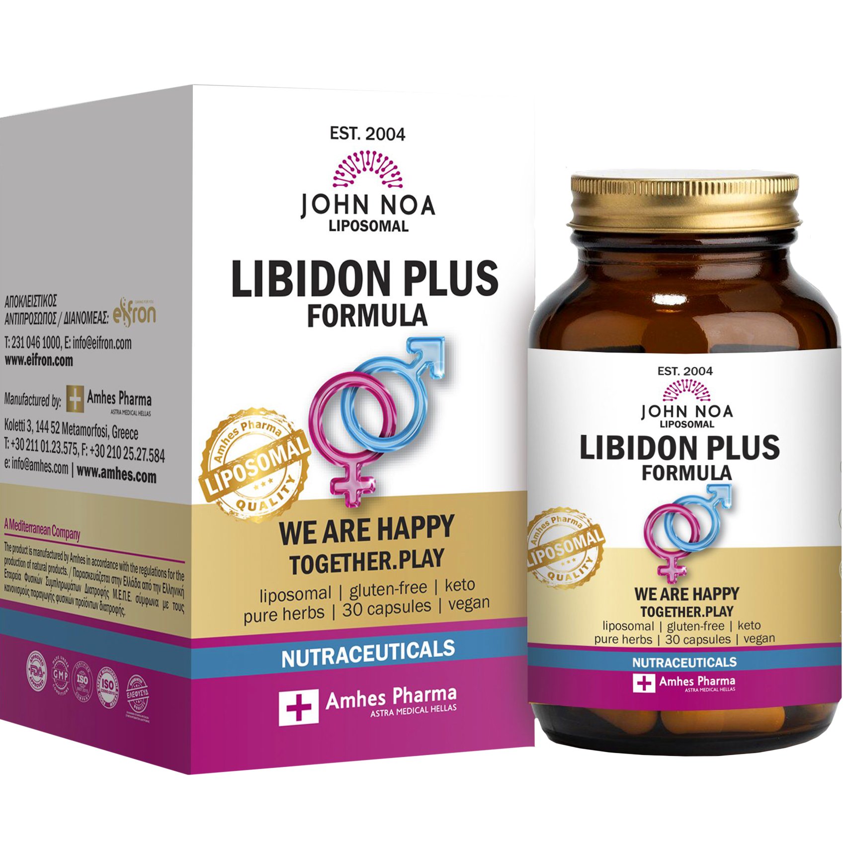 John Noa John Noa Liposomal Libidon Plus Formula Συμπλήρωμα Διατροφής Φόρμουλας Εκχυλίσματος Βοτάνων Λιποσωμικής Μορφής για την Ενίσχυση της Σεξουαλικής Υγείας σε Άνδρες & Γυναίκες 30caps