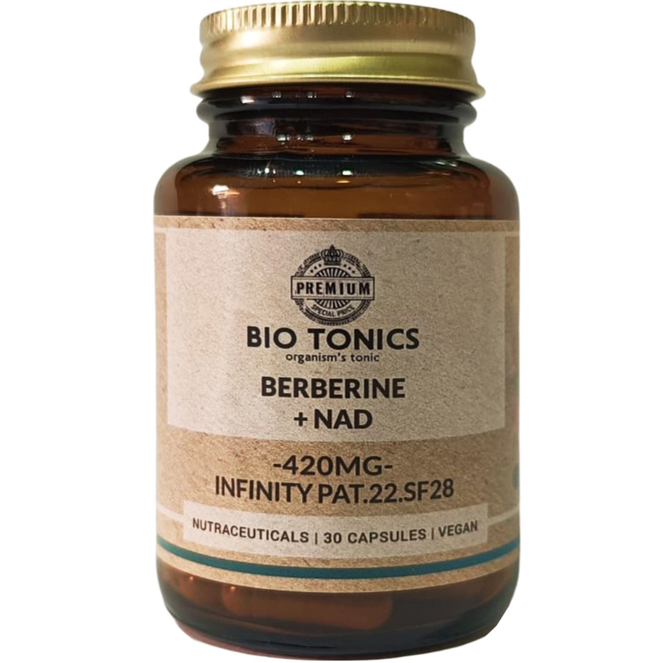 Bio Tonics Bio Tonics Berberine & NAD+ 420mg Συμπλήρωμα Διατροφής Βερβερίνης & NAD+ για την Αντιμετώπιση του Μεταβολικού Συνδρόμου, Ενέργεια σε Κυτταρικό Επίπεδο με Ισχυρές Αντιοξειδωτικές Ιδιότητες 30caps