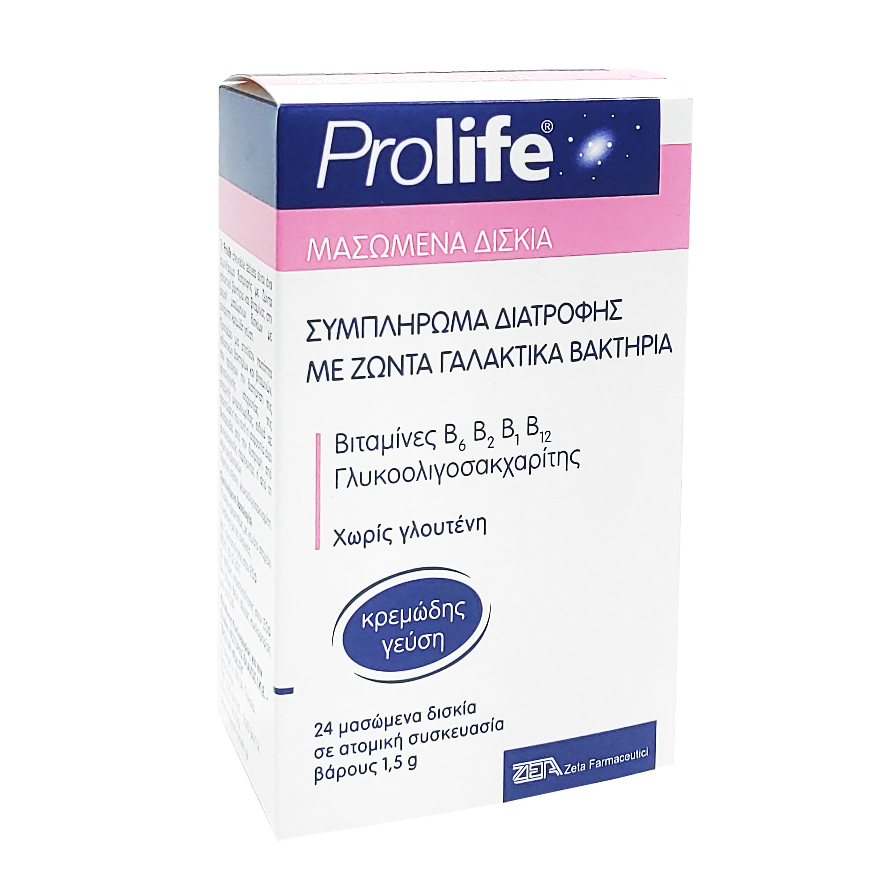 EPSILON HEALTH Prolife Probio Συμπλήρωμα Διατροφής με Προβιοτικά, Βιταμίνες Συμπλέγματος Β & Πρεβιοτικά Κατά των Διαταραχών της Εντερικής & Κολπικής Χλωρίδας 24chew.tabs