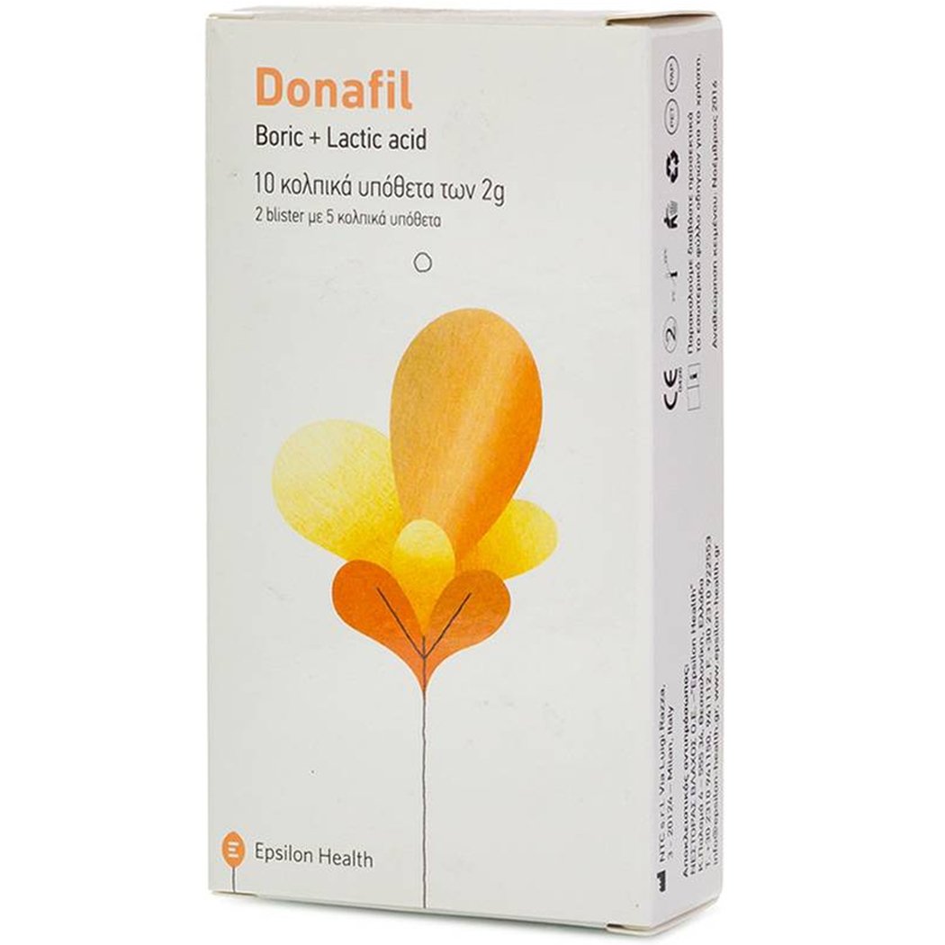 EPSILON HEALTH Epsilon Health Donafil Vaginal Ovules Κολπικά Υπόθετα με Αντιμικροβιακή Δράση 10 Τεμάχια