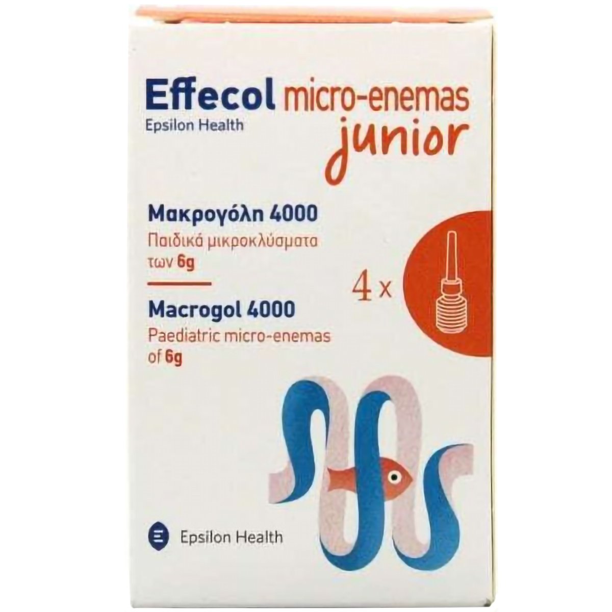 EPSILON HEALTH Effecol Micro-Enemas Junior Macrogol 4000 Μικροκλύσματα για Παιδιά 4x6g