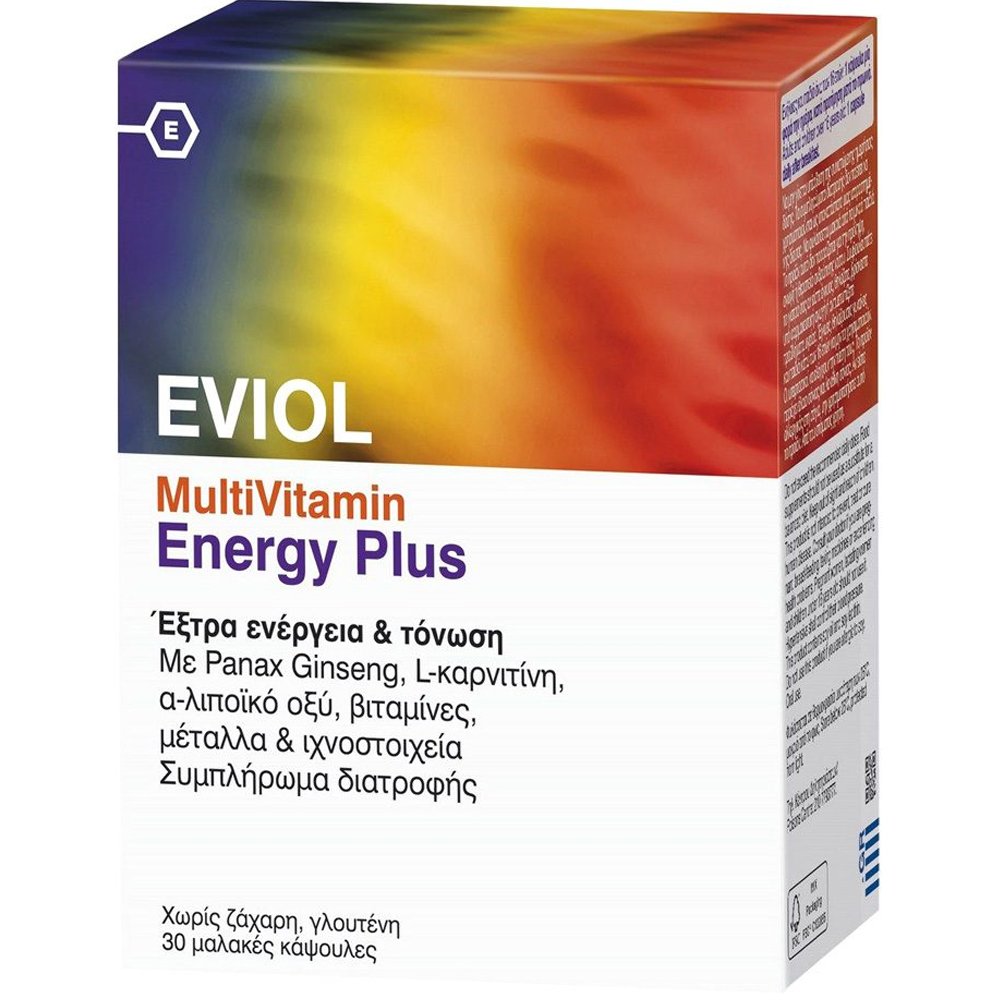 Eviol Eviol MultiVitamin Energy Plus Συμπλήρωμα Διατροφής Πολυβιταμινών, Μετάλλων & Ιχνοστοιχείων για Ενέργεια & Τόνωση 30caps