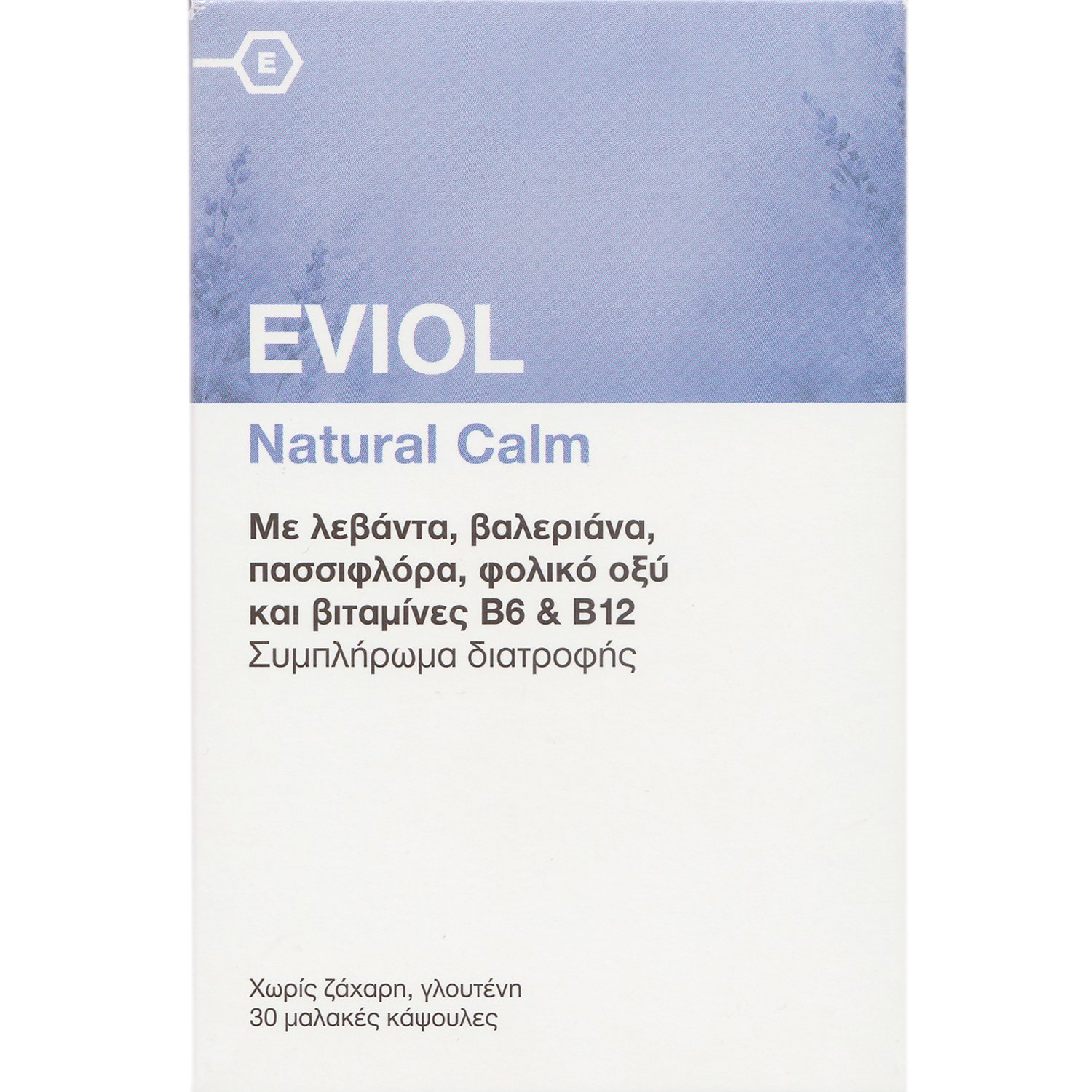 Eviol Eviol Natural Calm Συμπλήρωμα Διατροφής Εκχυλίσματος Βοτάνων & Βιταμινών του Συμπλέγματος Β με Χαλαρωτικές Ιδιότητες για Καλύτερο Ύπνο 30caps