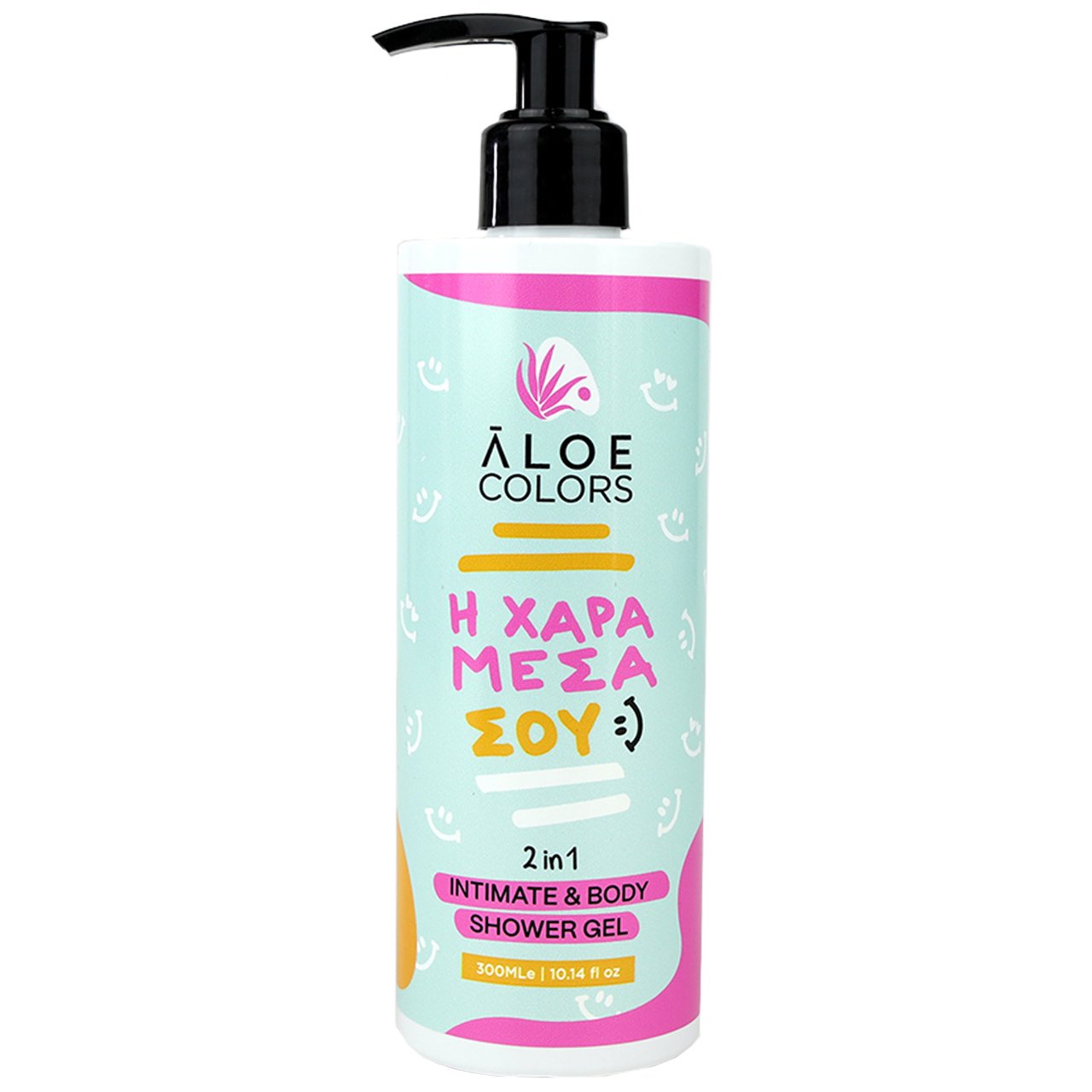 Aloe Colors Aloe Colors 2in1 Intimate & Body Shower Gel Απαλό & Αναζωογονητικό Καθαριστικό 2 σε 1 για το Σώμα & την Ευαίσθητη Περιοχή 300ml