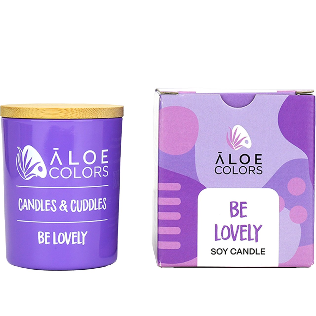 Aloe Colors Aloe Colors Be Lovely Scented Soy Candle Αρωματικό Κερί Σόγιας σε Βάζο με Άρωμα Καραμέλα & Πικραμύγδαλο 150g