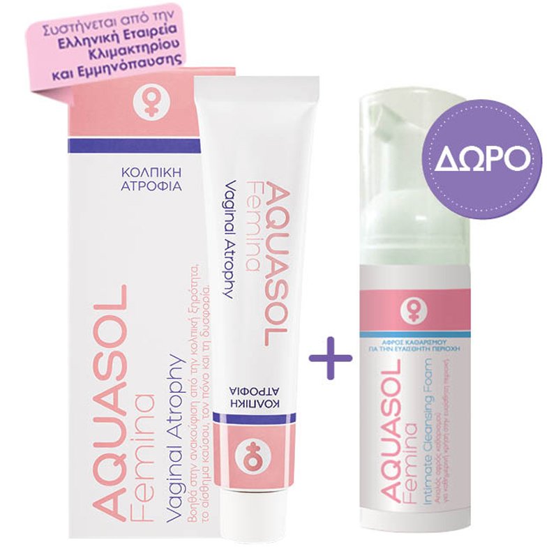 Galenica Galenica Promo Aquasol Femina Vaginal Atrophy Cream 30ml & Δώρο Intimate Cleansing Foam 40ml