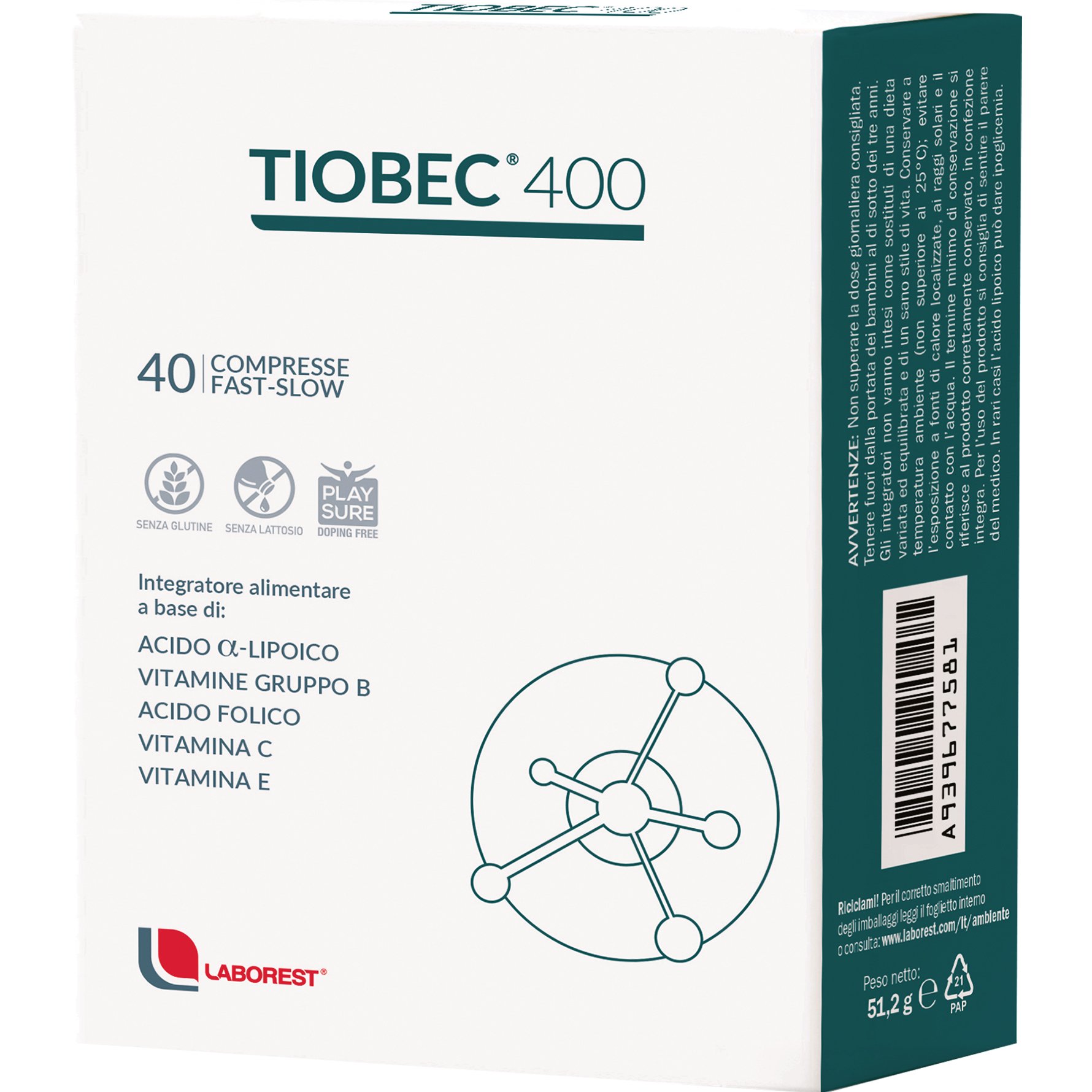 Laborest Laborest Tiobec 400 Συμπλήρωμα Διατροφής Πολυβιταμινών & Άλφα-Λιποϊκού Οξέος για την Καλή Λειτουργία του Νευρικού Συστήματος με Ισχυρές Αντιοξειδωτικές Ιδιότητες 40tabs