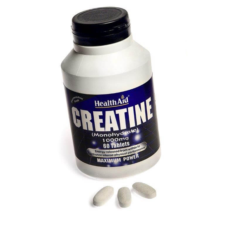 Health Aid Health Aid Creatine Monohydrate Κρεατίνη για Μυϊκή Μάζα 1000mg 60tabs