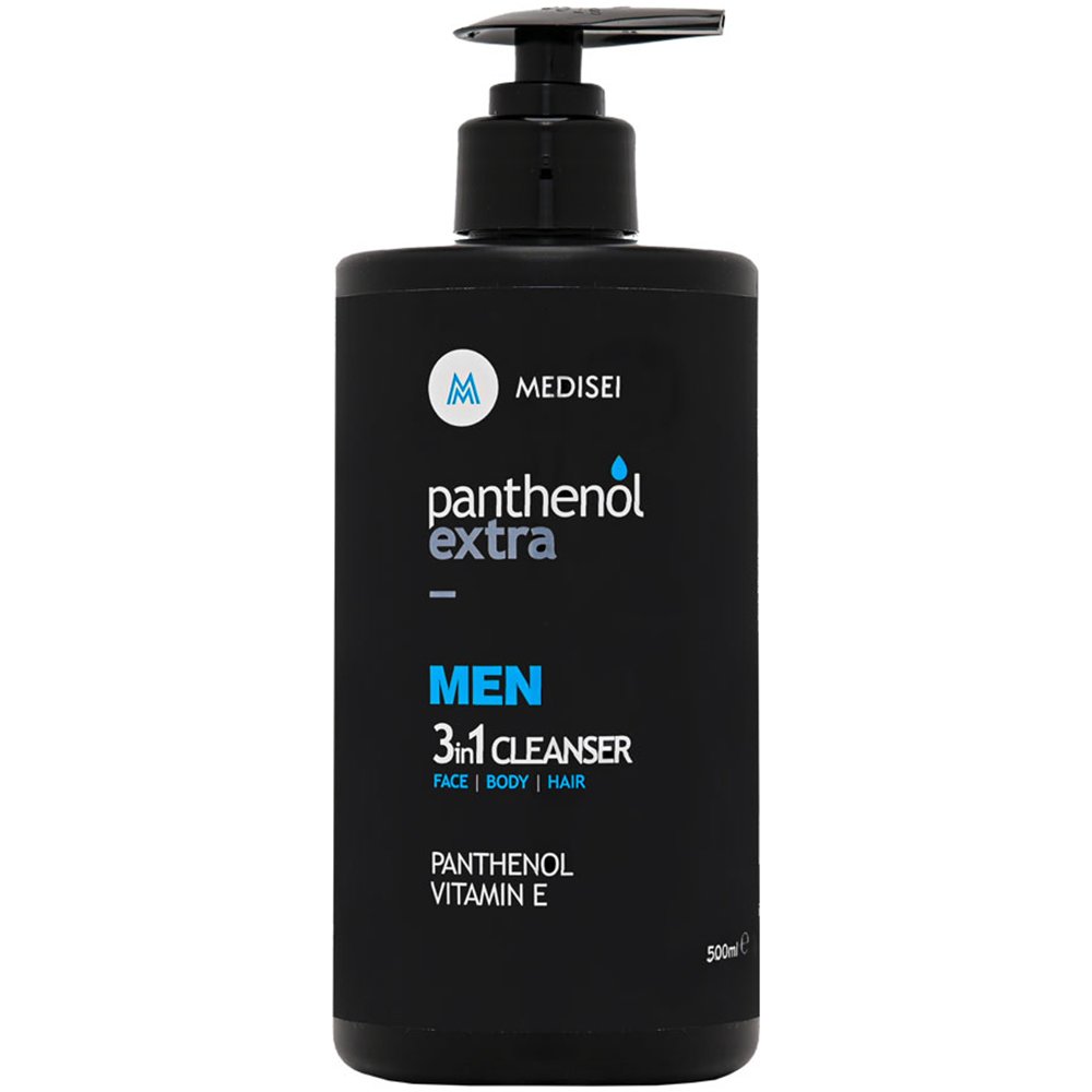 Medisei Panthenol Extra Men 3in1 Cleanser Ανδρικό Αφρόλουτρο - Σαμπουάν για Πρόσωπο - Σώμα - Μαλλιά με Ήπια Σύνθεση 500ml φωτογραφία