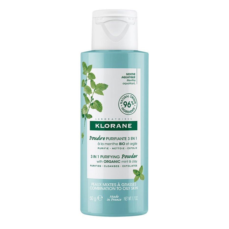 Klorane Klorane Aquatic Mint 3 in 1 Purifying Powder With Organic Mint & Clay Εξυγιαντική Πούδρα με Βιολογική Μέντα & Άργιλο 50gr