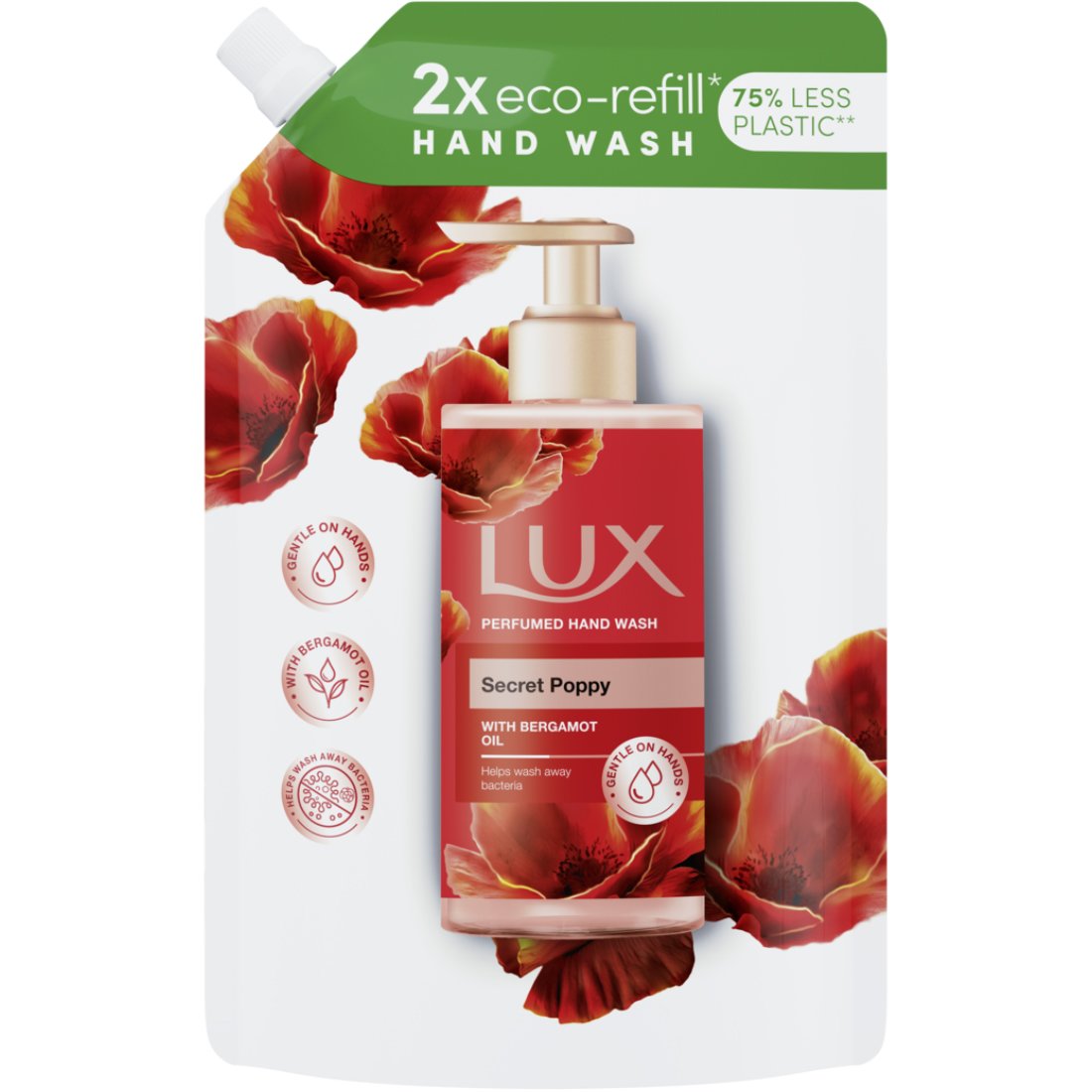 Lux Secret Poppy Perfumed Hand Wash with Bergamot Oil Refill Ανταλλακτικό Κρεμοσάπουνο με Έλαιο Περγαμόντου & Άρωμα από Άνθη Εξωτικών Λουλουδιών 750ml φωτογραφία