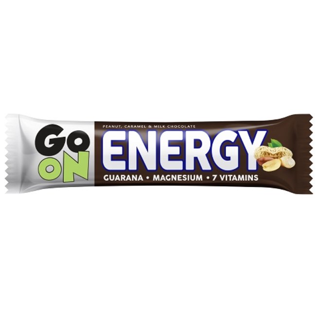 Go On Nutrition Go On Energy Bar Peanut, Caramel & Milk Chocolate Μπάρα με Φυστίκι, Καραμέλα, Γκουαρανά & Επικάλυψη Σοκολάτας Γάλακτος 50g