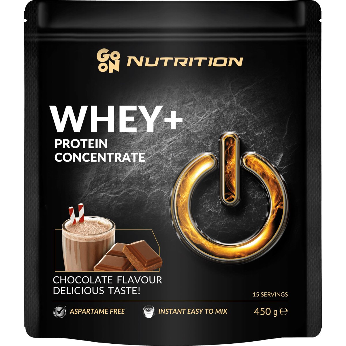 Go On Nutrition Go On Nutrition Whey+ Concentrate Protein Chocolate Συμπλήρωμα Διατροφής Ροφήματος Συμπυκνωμένης Πρωτεΐνης Ορού Γάλακτος WPC Υψηλής Ποιότητας για Αύξηση Μυϊκής Μάζας με Υπέροχη Γεύση Σοκολάτα 450g