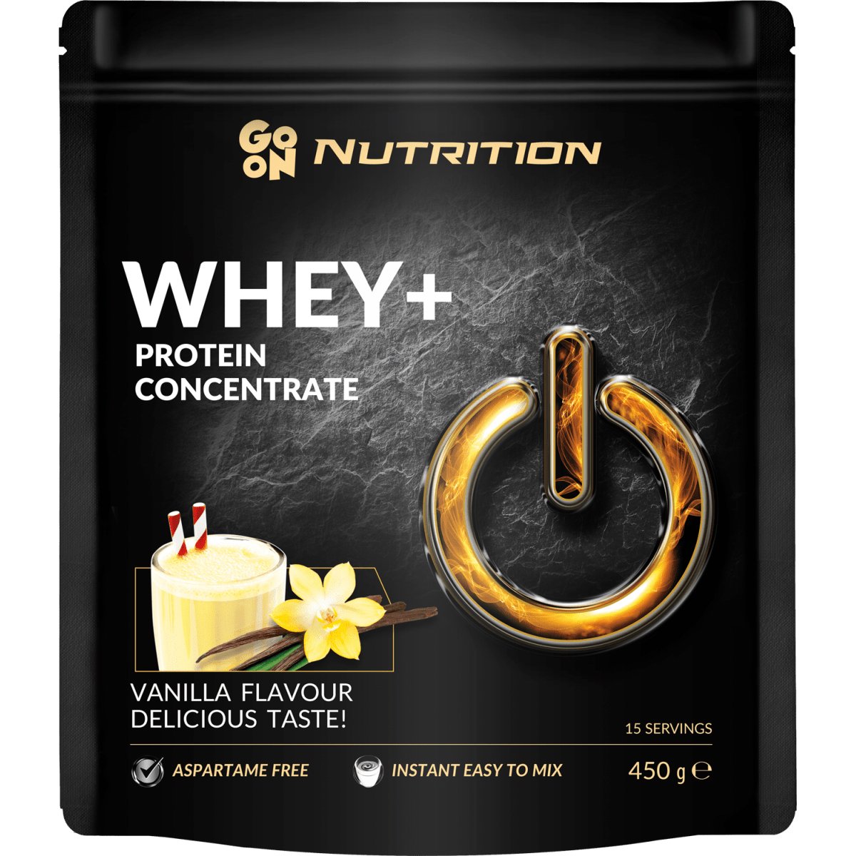 Go On Nutrition Go On Nutrition Whey+ Concentrate Protein Vanilla Συμπλήρωμα Διατροφής Ροφήματος Συμπυκνωμένης Πρωτεΐνης Ορού Γάλακτος WPC Υψηλής Ποιότητας για Αύξηση Μυϊκής Μάζας με Υπέροχη Γεύση Βανίλια 450g