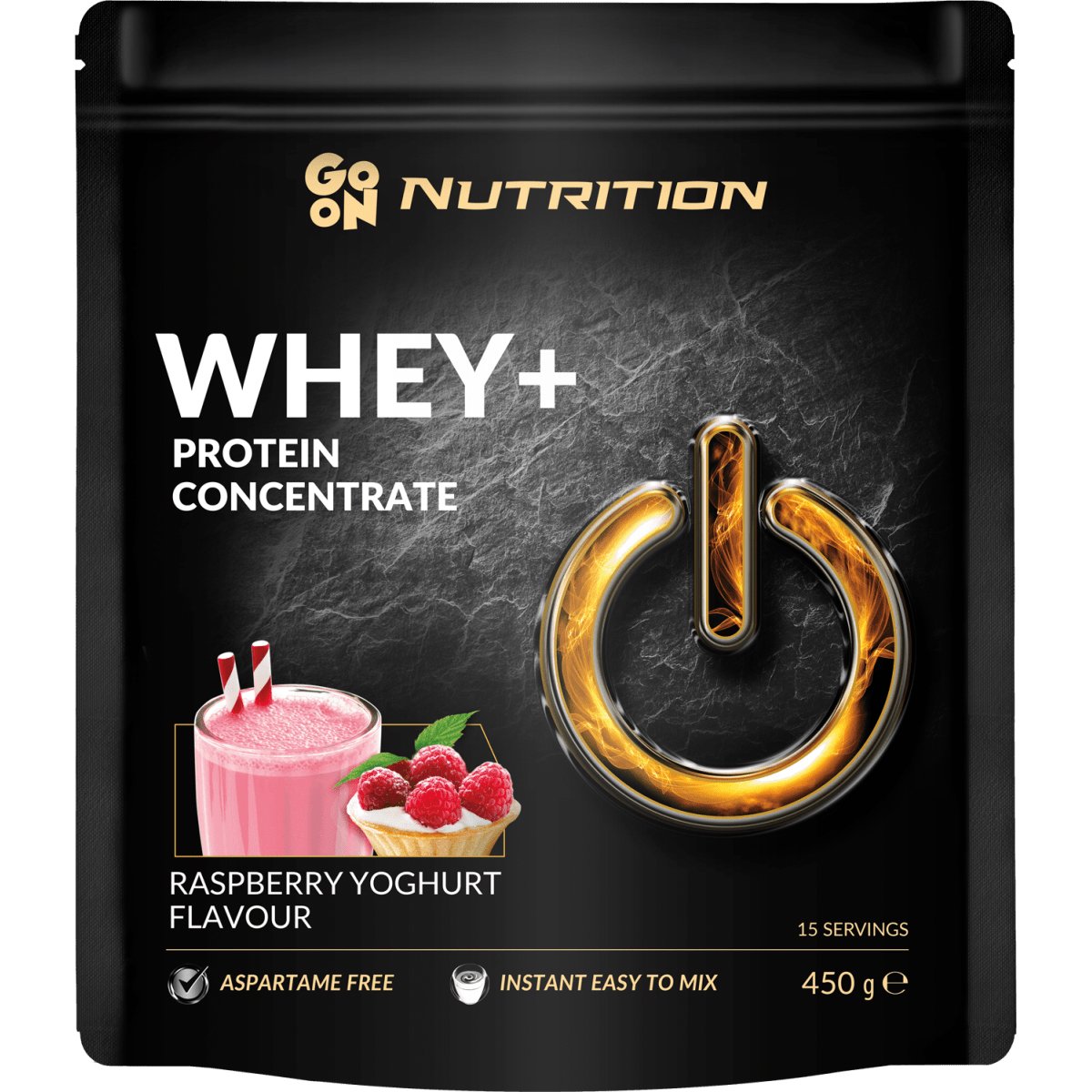 Go On Nutrition Whey+ Concentrate Protein Raspberry Yoghurt Συμπλήρωμα Διατροφής Ροφήματος Συμπυκνωμένης Πρωτεΐνης Ορού Γάλακτος WPC Υψηλής Ποιότητας για Αύξηση Μυϊκής Μάζας με Γεύση Γιαούρτι & Βατόμουρο 450g φωτογραφία