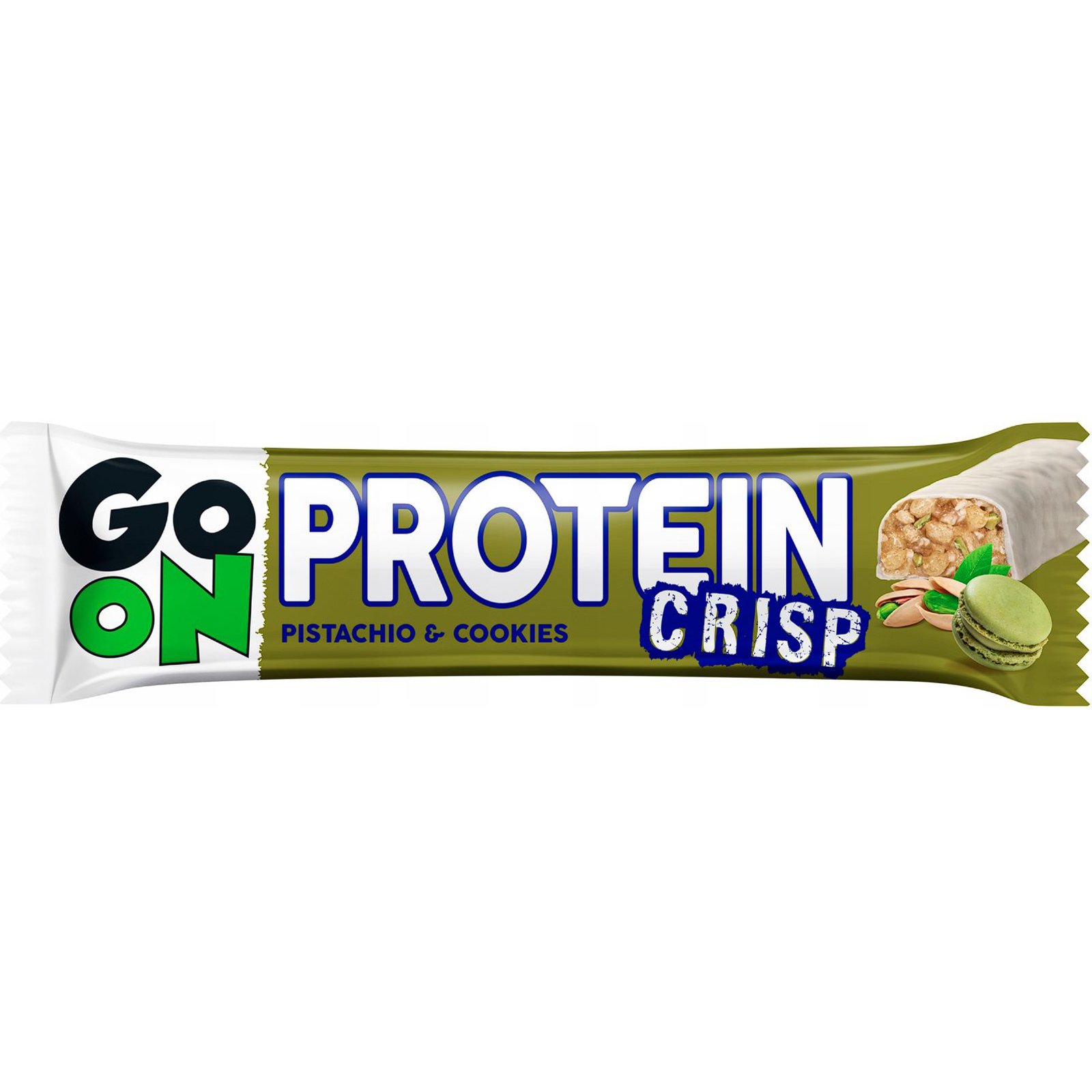 Go On Nutrition Crisp Protein Bar Pistachio & Cookies Τραγανή Μπάρα Πρωτεΐνης με Δημητριακά & Γεύση Φιστίκι & Μπισκότο 45g φωτογραφία