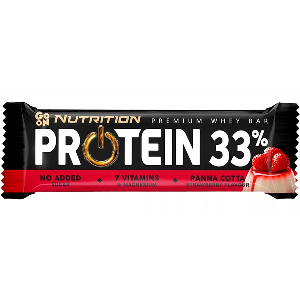 Go On Nutrition Go On Nutrition Premium Whey Protein 33% Bar Panna Cotta Strawberry Μπάρα Πρωτεΐνης Υψηλής Ποιότητας Ορού γάλακτος με Βιταμίνες & Μέταλλα με Γεύση Πανακότα & Φράουλα 50g