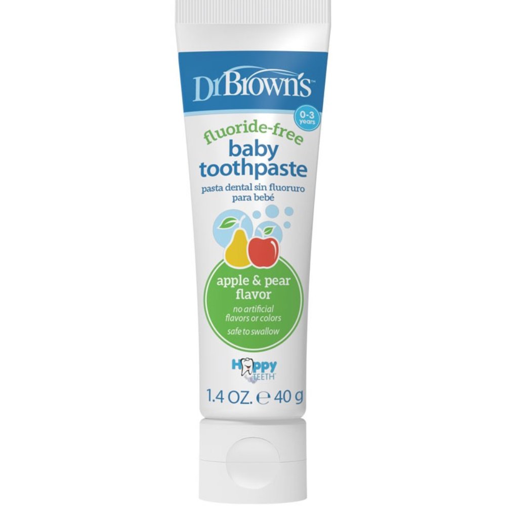 Dr.Brown Dr.Browns Fluoride-Free Baby Toothpaste Βρεφική Οδοντόκρεμα Χωρίς Φθόριο 40g, Μήλο - Αχλάδι