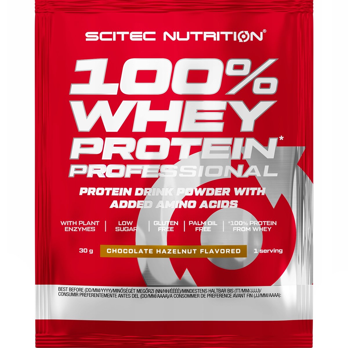 Scitec Nutrition Scitec Nutrition 100% Whey Protein Professional Συμπλήρωμα Διατροφής με Καθαρή Πρωτεΐνη Ορού Γάλακτος Εμπλουτισμένη με Αμινοξέα 30g - Chocolate Hazelnut