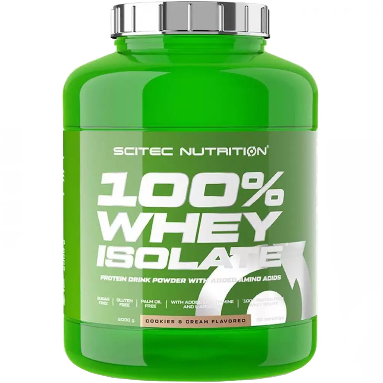 Scitec Nutrition Scitec Nutrition 100% Whey Isolate Συμπλήρωμα Διατροφής Πρωτεΐνης Γάλακτος με Προσθήκη Αμινοξέων 2000g - Cookies & Cream