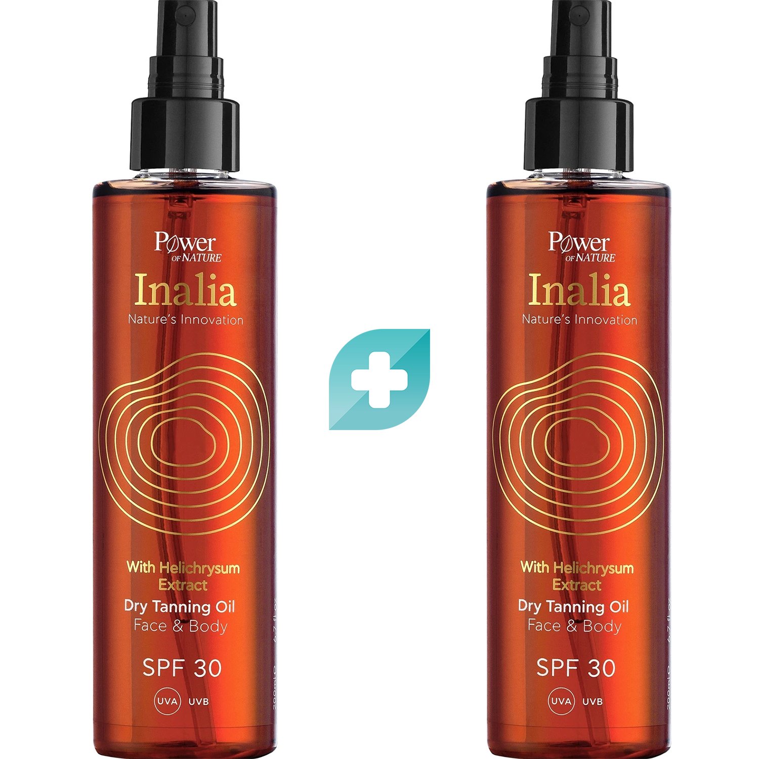 Inalia Σετ Inalia Dry Tanning Oil Face & Body Spf30 Ξηρό Λάδι Μαυρίσματος για Πρόσωπο & Σώμα με Υψηλή Αντιηλιακή Προστασία 2x200ml