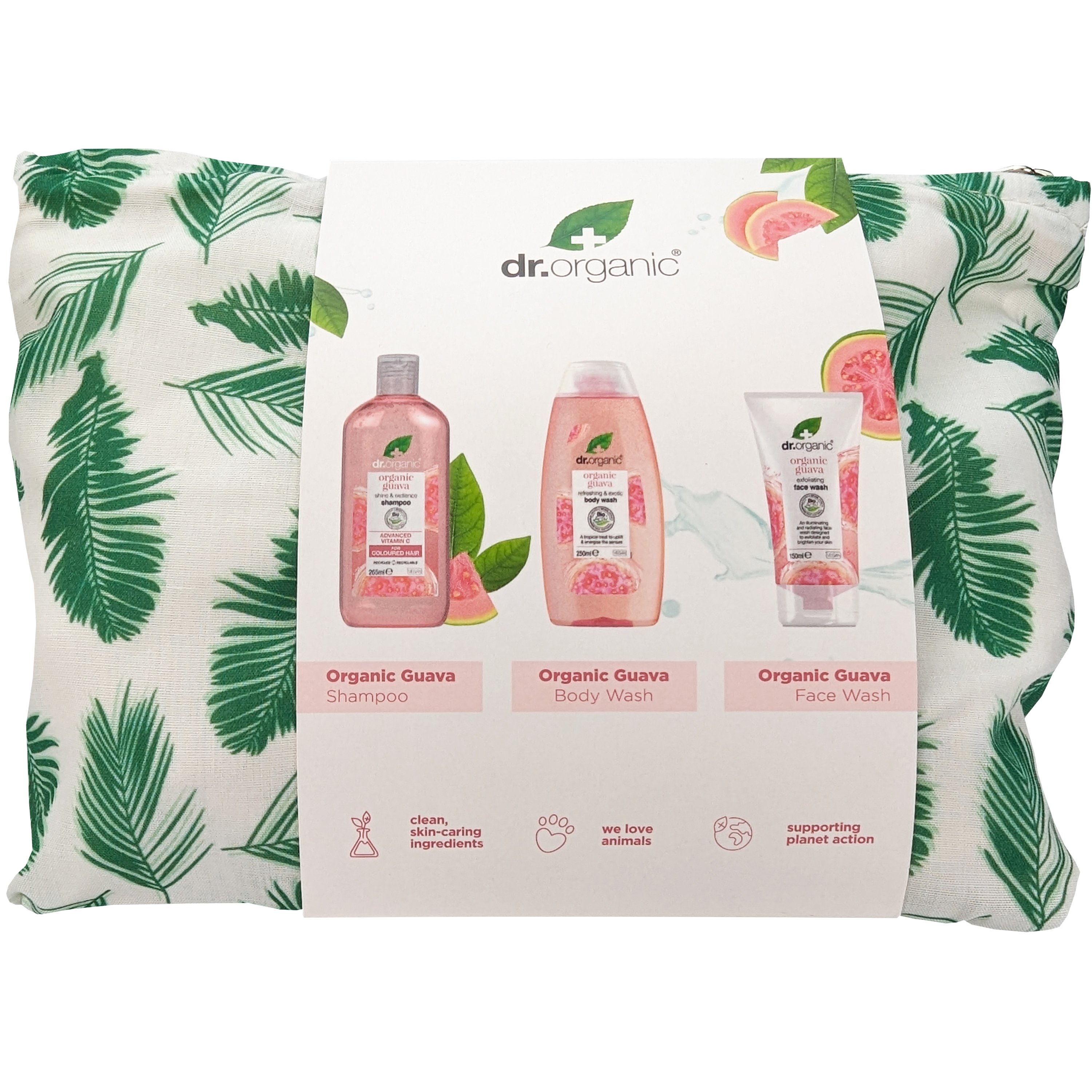 Dr Organic Dr Organic Promo Guava Shampoo 265ml & Body Wash 250ml & Face Wash 150ml & Δώρο Νεσεσέρ