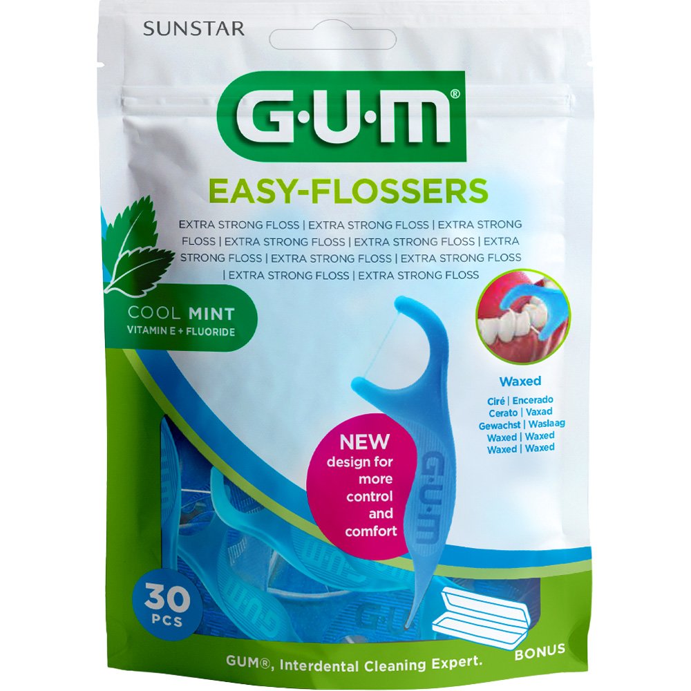 Gum Easy Flossers Οδοντικό Νήμα με Γεύση Μέντας 30 Τεμάχια