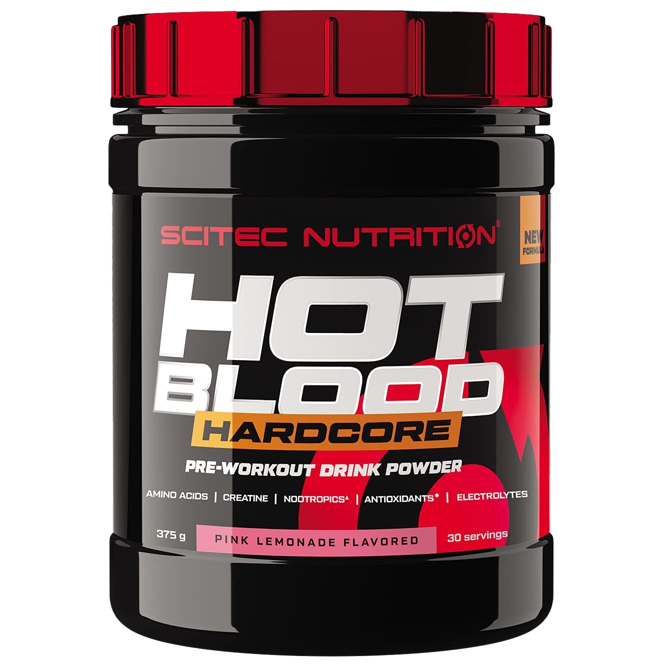 Scitec Nutrition Hot Blood Hardcore Pre-Workout Drink Powder Συμπλήρωμα Διατροφής με Κρεατίνη για Ενίσχυση της Μυικής Δύναμης 375g - Pink Lemonade φωτογραφία