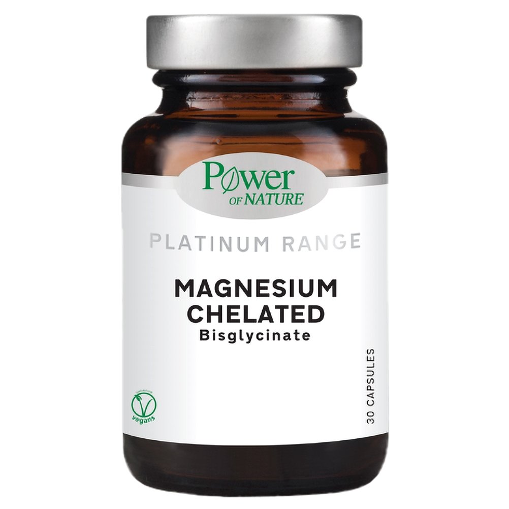 Power Health Power Health Platinum Range Magnesium Chelated Bisglycinate Συμπλήρωμα Διατροφής με Δισγλυκινικό Μαγνήσιο σε Χηλική Μορφή για Άμεση Απορρόφηση 30caps