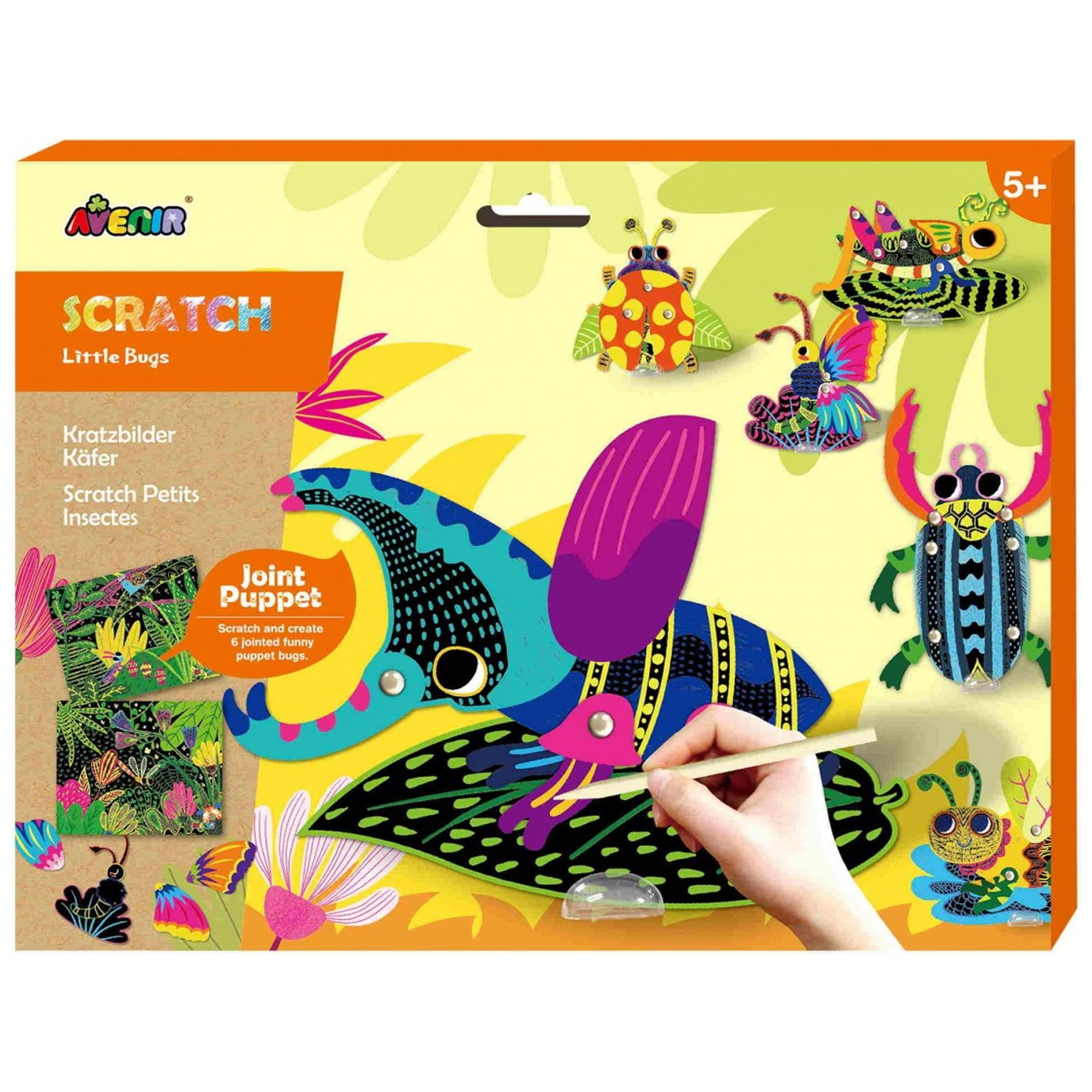 Avenir Avenir Scratch Puppets Κωδ 60105 Παιδικό Παιχνίδι 1 Τεμάχιο - Bugs