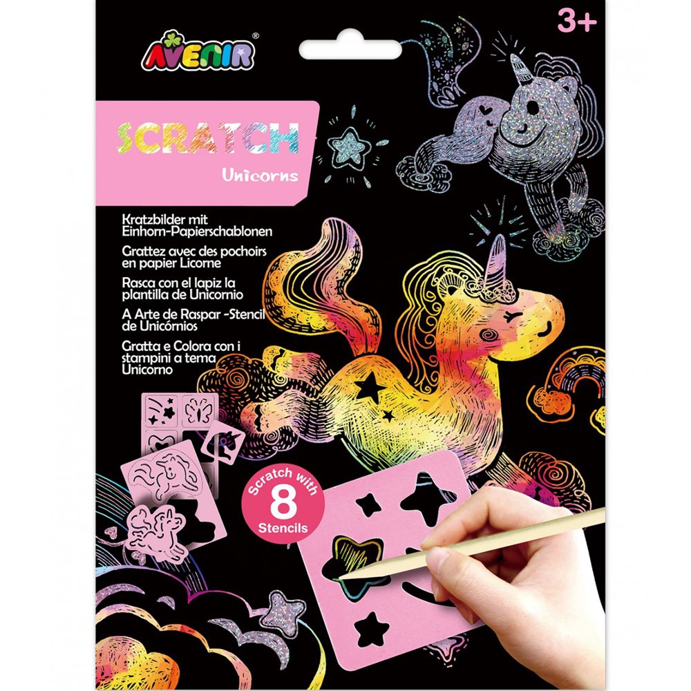 Avenir Scratch Kit 3+ Years, Σετ Ξυσίματος Εικόνων που Ενισχύει τη Δημιουργικότητα των Παιδιών Κωδ 60833 - Unicorn