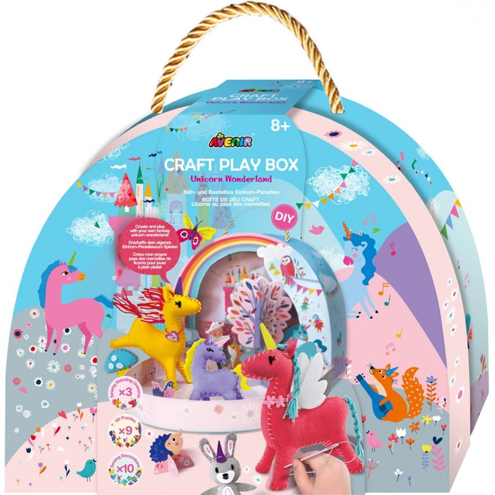 Avenir Avenir Craft Play Box Unicorn Wonderland Κουτί Χειροτεχνίας για Παιδιά από 8 Ετών για Εύκολη Μεταφορά & Ατελείωτο Δημιουργικό Παιχνίδι με θέμα τους Μονόκερους της Χώρας των Θαυμάτων 8+ Years 1 Τεμάχιο, Κωδ 60823