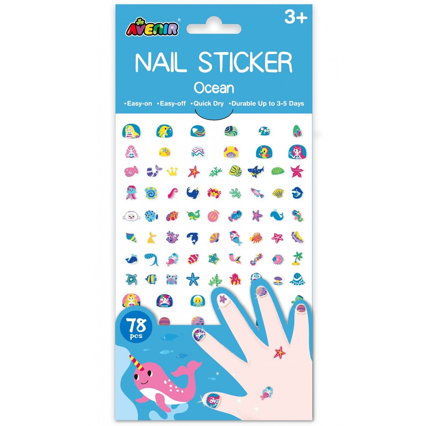 Avenir Avenir Nail Sticker Big Κωδ 60524 Παιδικά Αυτοκόλλητα Νυχιών 78 Τεμάχια - Ocean