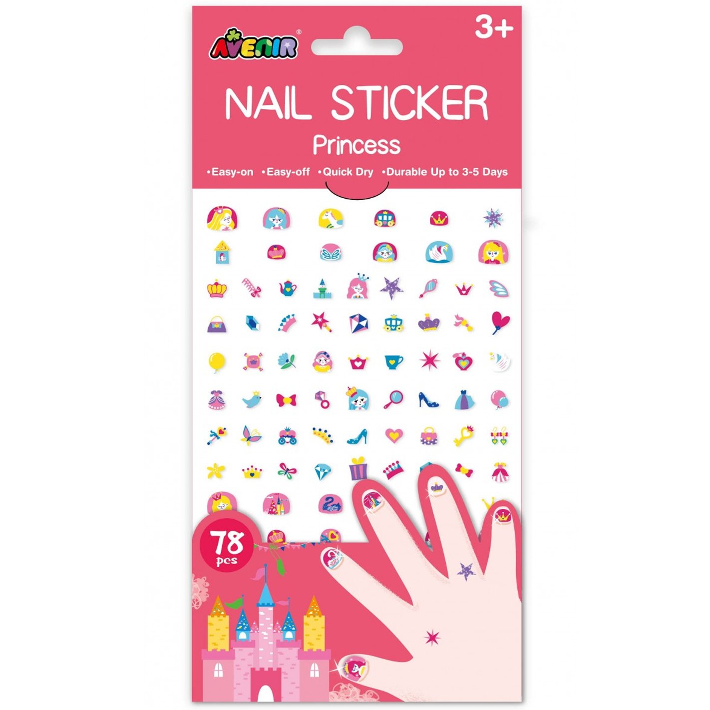 Avenir Avenir Nail Sticker Big Κωδ 60521 Παιδικά Αυτοκόλλητα Νυχιών 78 Τεμάχια - Princess