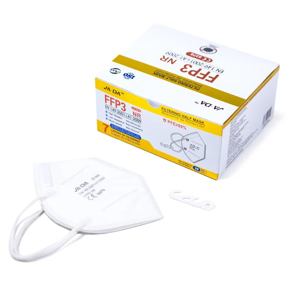 Jada Jada Non Medical 7ply Mask FFP3 NR Λευκό Χρώμα 20 Τεμάχια,Μάσκα Προστασίας 7 Επιπέδων με Μεταλλικό Έλασμα μιας Χρήσης σε Λευκό Χρώμα