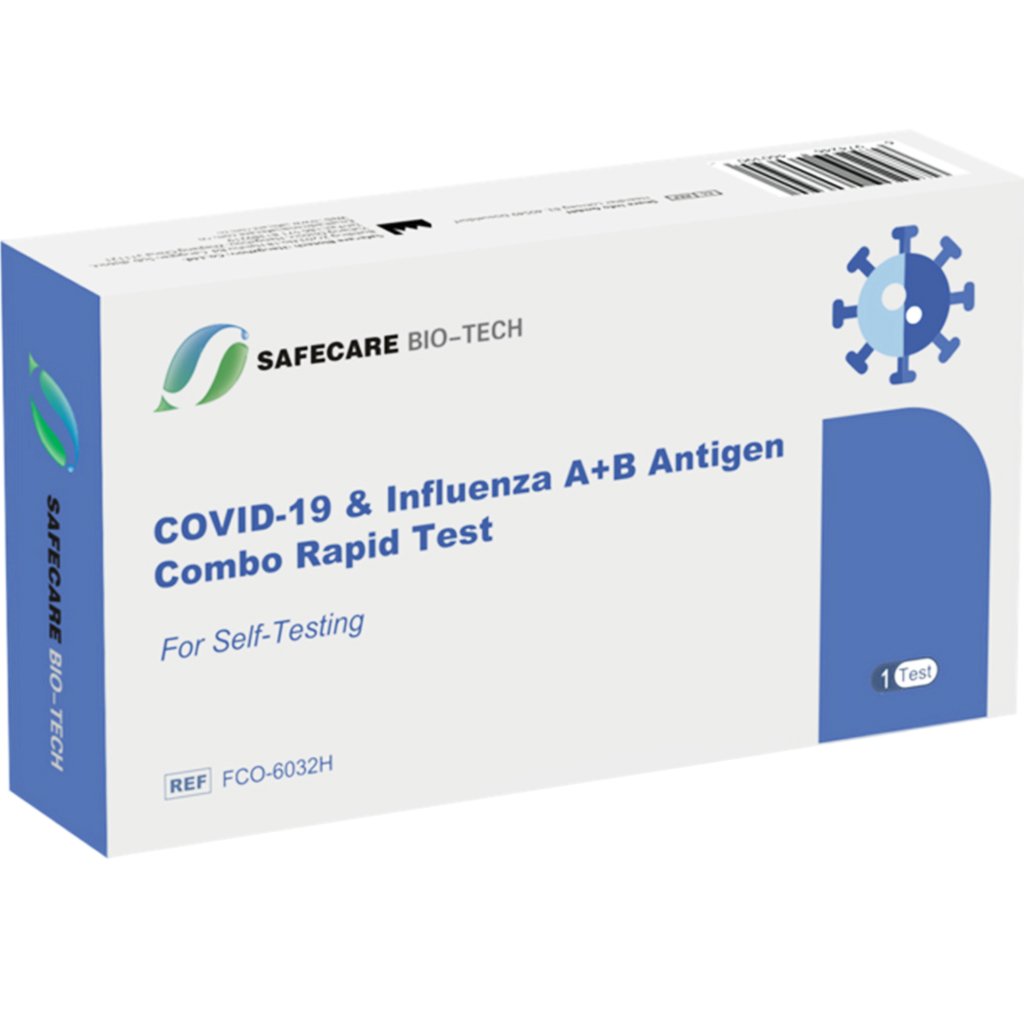 Safecare Bio-Tech Safecare Bio-Tech Covid-19 & Influenza A+B Antigen Combo Rapid Self Test Kit (Swab) Κασέτα Αυτοελέγχου Ταχείας Ανίχνευσης Αντιγόνου Covid-19 & Γρίπης Τύπου Α/Β με Ρινοφαρυγγικό Δείγμα 1 Τεμάχιο