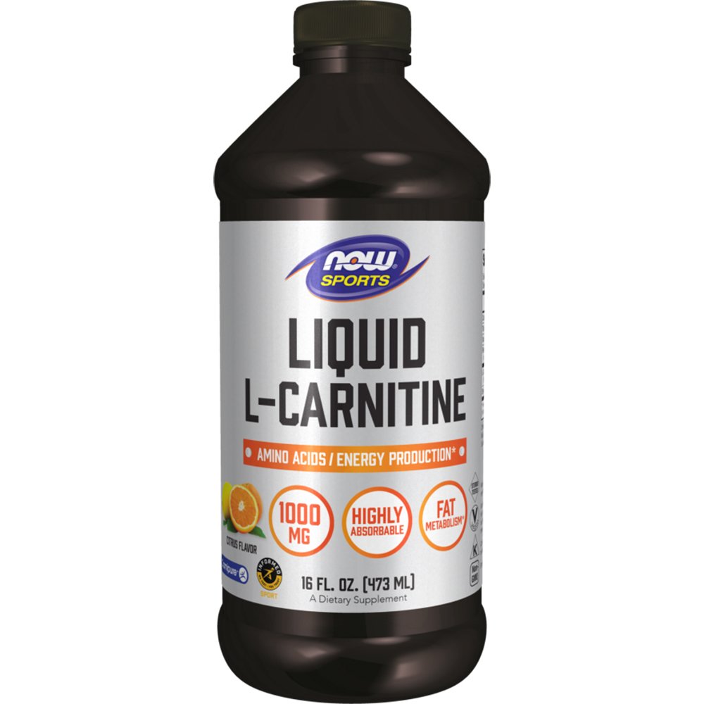 Now Now Foods L-Carnitine Liquid Συμπλήρωμα Διατροφής Καρνιτίνης σε Πόσιμο Υγρό για την Παραγωγή Ενέργειας με Γεύση Εσπεριδοειδή 1000mg 473ml - Citrus